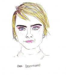 Cara Delevingne is an English model, actress and singer. She signed with Storm Management after leaving school in 2009. Delevingne won Model of the Year at the British Fashion Awards in 2012 and 2014. Delevingne started her acting career with a minor role in the 2012 film adaptation of Anna Karenina.