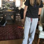 Delia is modelling her mother's shoes: Salvatore Ferragamo shoes circa 1990 (black) was a famous shoe that most successful Italian women wore.