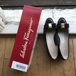 Delia is modelling her mother's shoes: Salvatore Ferragamo shoes circa 1990 (black) was a famous shoe that most successful Italian women wore.